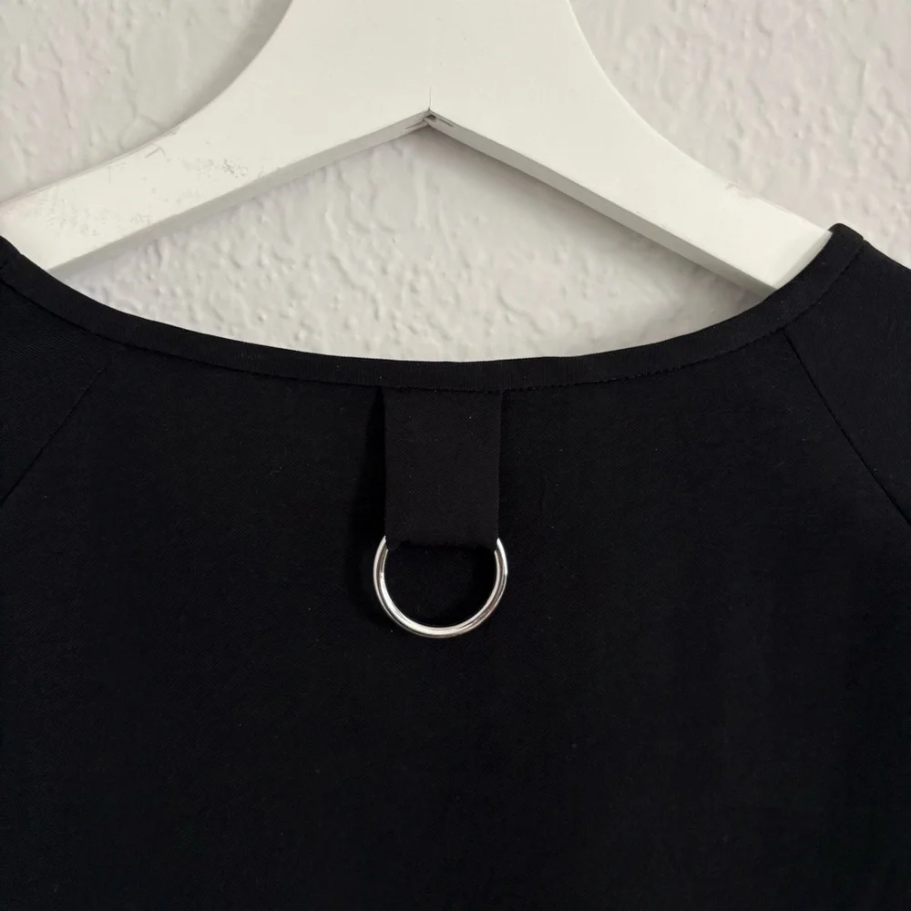 Tibi Soft Drape Asymmetrical Top in Black - Picture 6 of 9